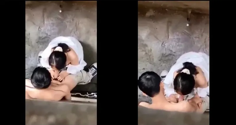 Quay lén em em học sinh bj cho anh bồ trong hẻm